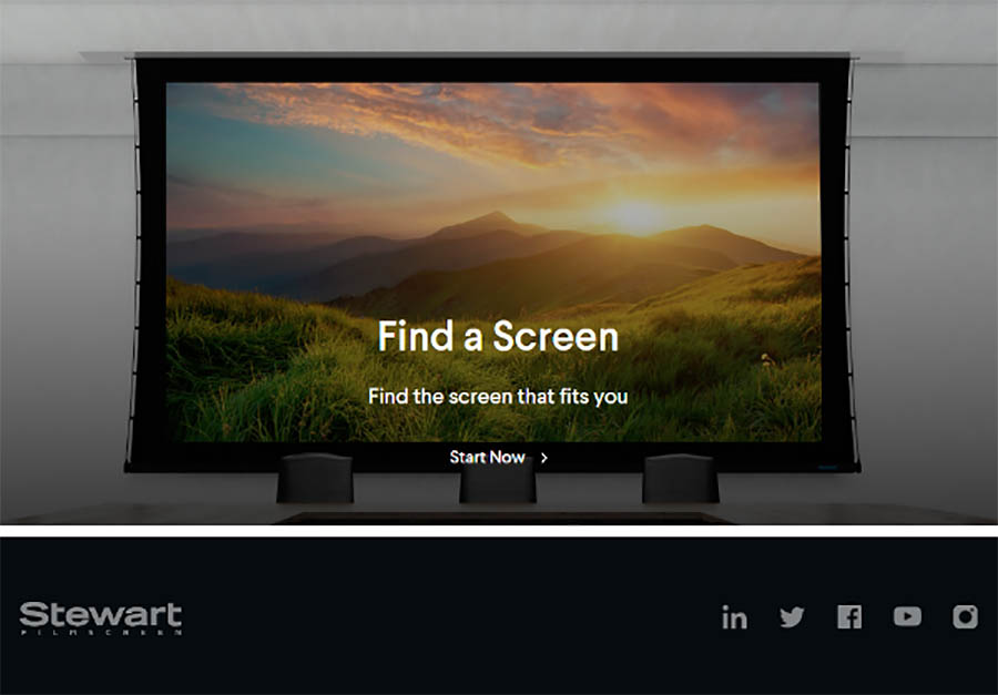 Stewart Filmscreen упрощает выбор экрана