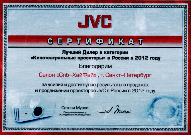 Сертификат JVC